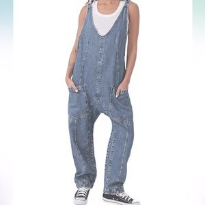 NWT Bibi loversize overall denim jumpsuit size XL